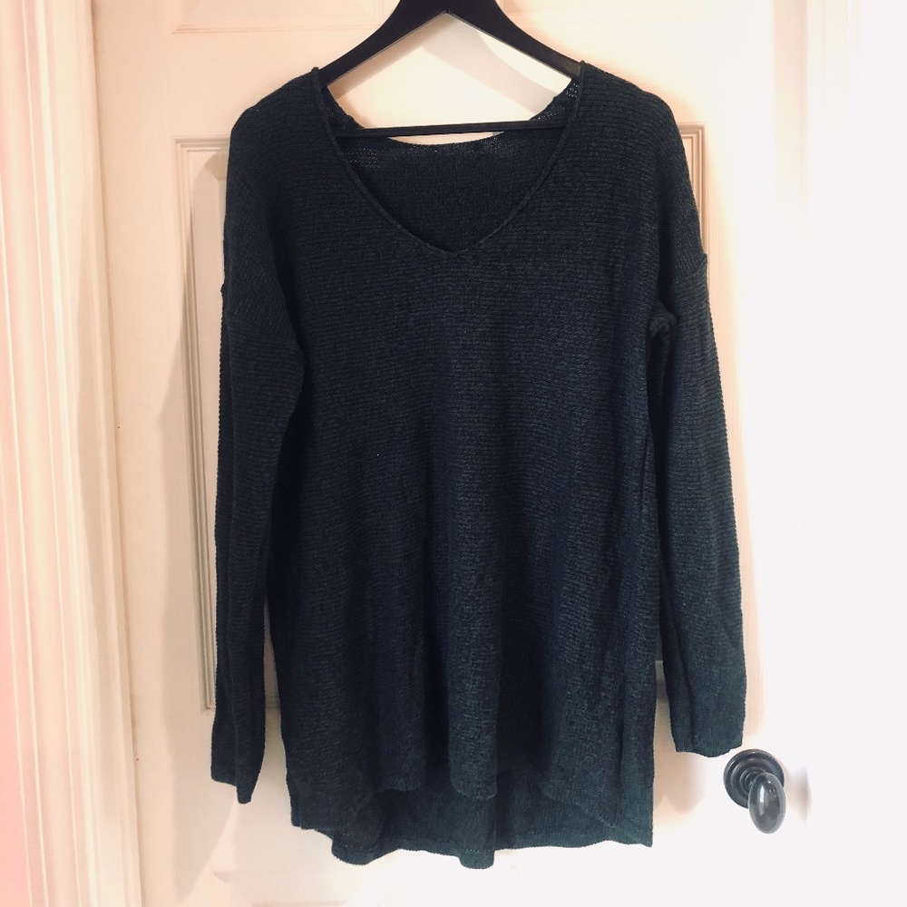Deep Green Plus Size Knit Sweater
